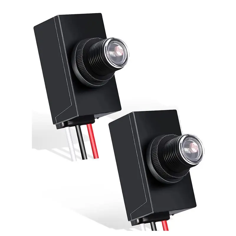 

【Ship Within 2 Piece Dusk To Dawn Sensor Black Plastic Photocell Light Sensor For Outdoor Lighting 120-277V Photoelectric Switch
