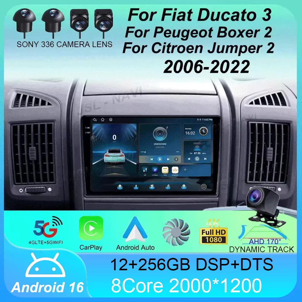 

Car Radio Android 16 For Fiat Ducato 3 2006-2022 For Peugeot Boxer 2 2006-2022 For Citroen Jumper 2 2006-2022 Multimedia Stereo