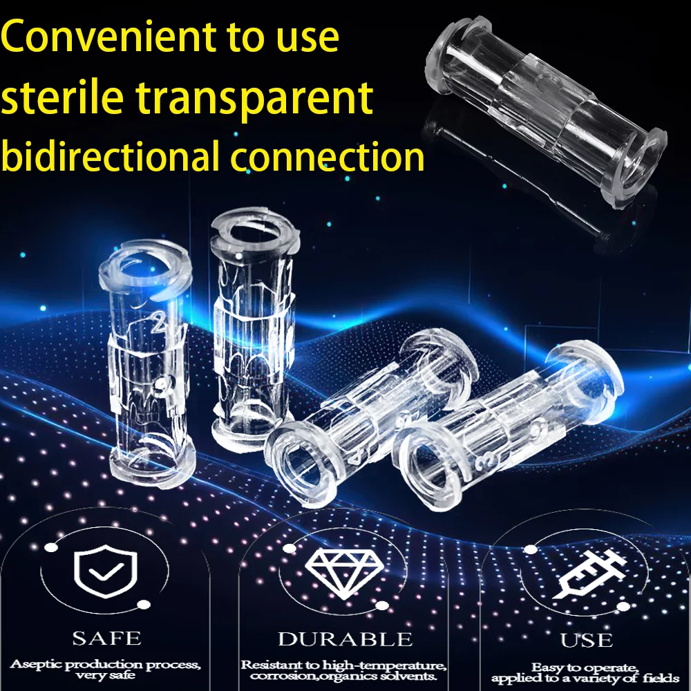 

100pcs 1box Leak Proof Double Helix Medical Sterile Luer Lock Adapter Transparent Plastic Luer Syringe Connector Tool Parts