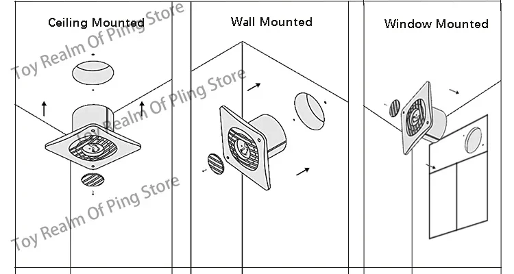 Hot sale fashion design 6 inch  bathroom window wall duct exhaust fan  toilet ventilation