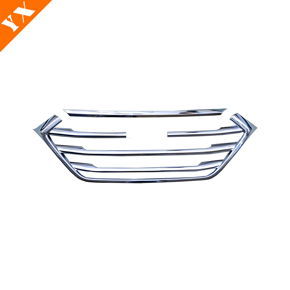 For Hyundai Tucson 2015-2018 Accessories ABS Chrome Black Car Front Center Grille Hood Engine Decor Sticker Shell Cover Moulding