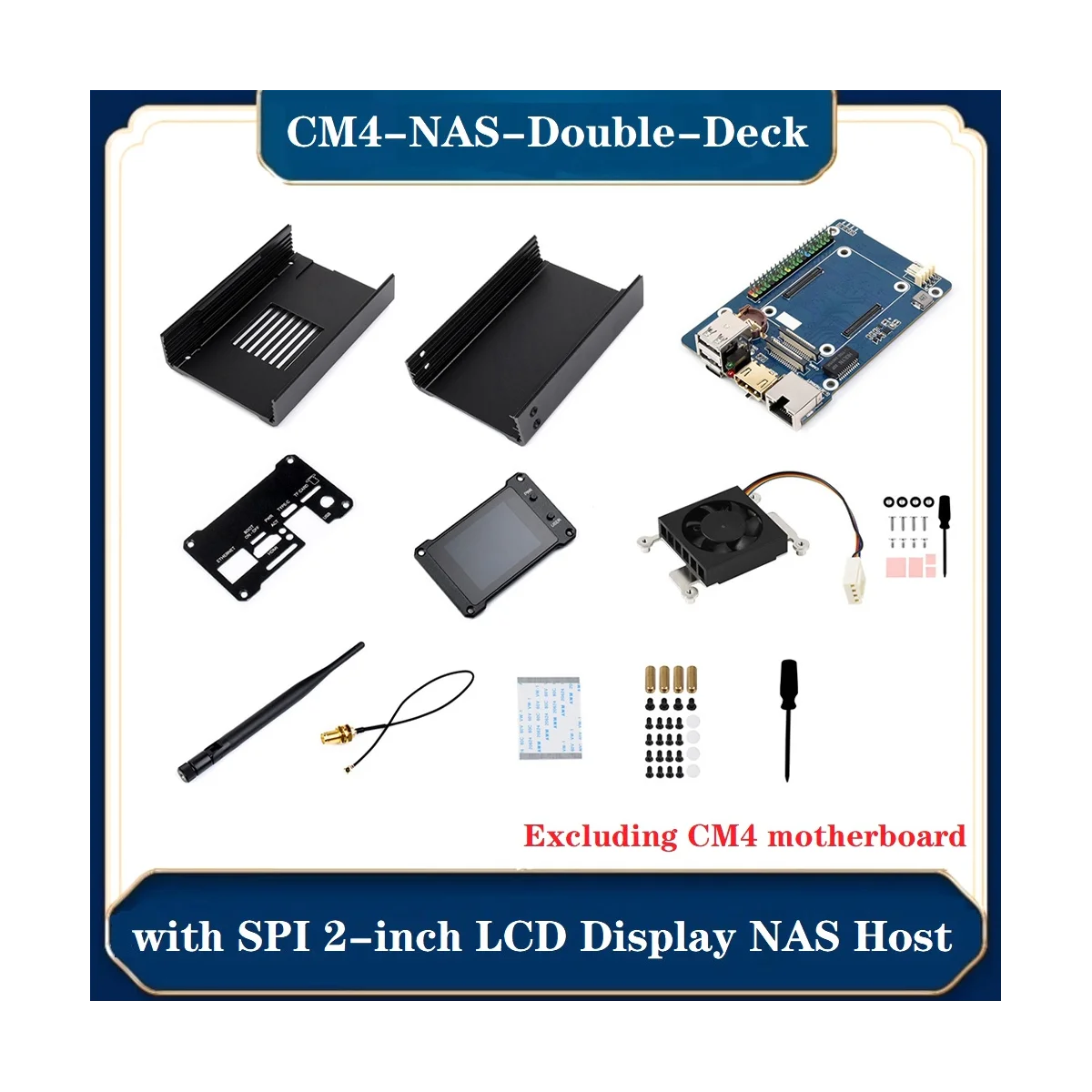 Imagem -05 - Waveshare-display Lcd Nas Host para Raspberry pi Módulo de Computação Plug Eua Cm4-nas-double-deck com Spi Polegadas Cm4