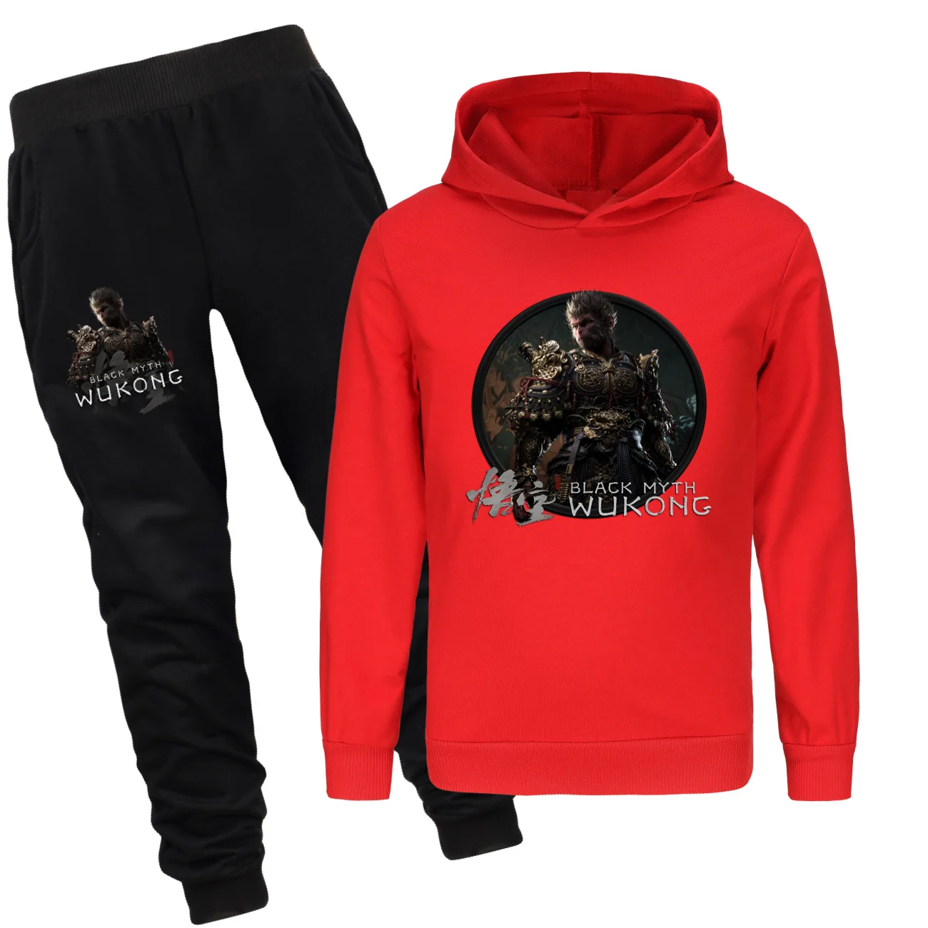 Games Black Myth Wukong Sportswear Spring/Autumn Kids Clothes Junior Boys Girls Hooded Sweatshirts+Pants 2pcs Sets Child Outfits