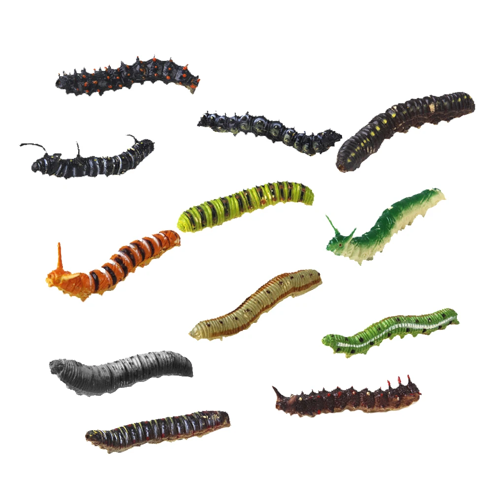 12개 세트 혼합 플라스틱 생생한 벌레 모델 다채로운 재미있는 놀이 장난감