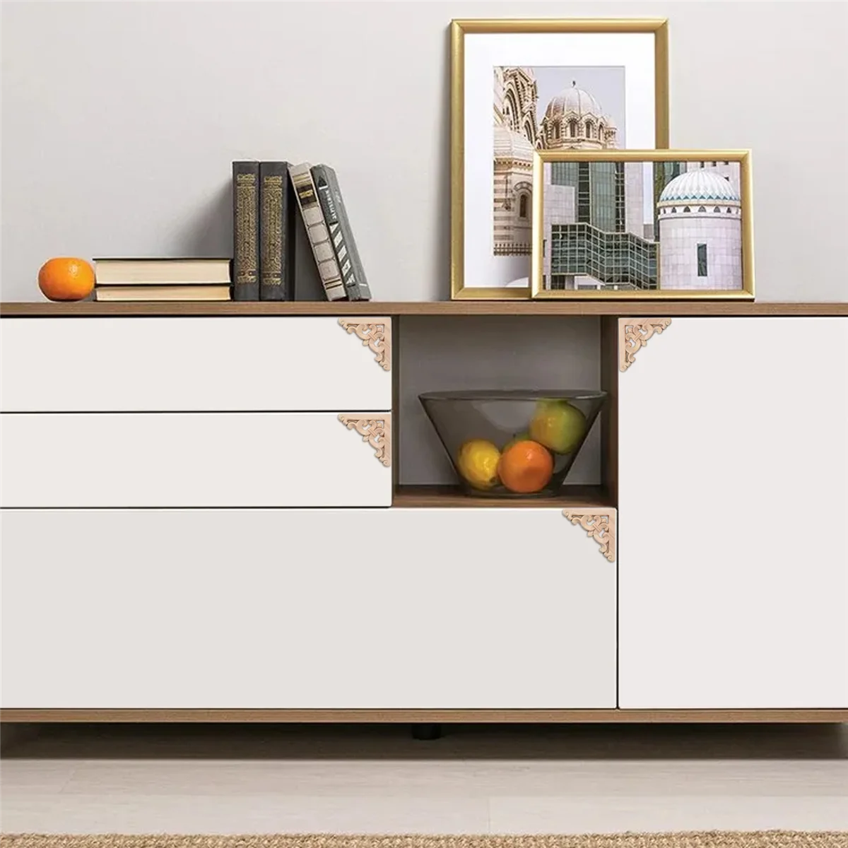 A62K 8*8 см деревянная резная угловая накладка аппликация Декор мебель ремесло неокрашенная