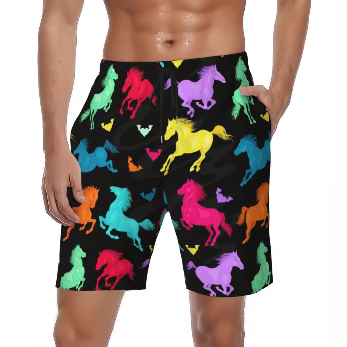 

Шорты мужские пляжные быстросохнущие, летние цветные спортивные, для бега, лошади, фитнеса, пляжные, с милым дизайном животных, Гавайские