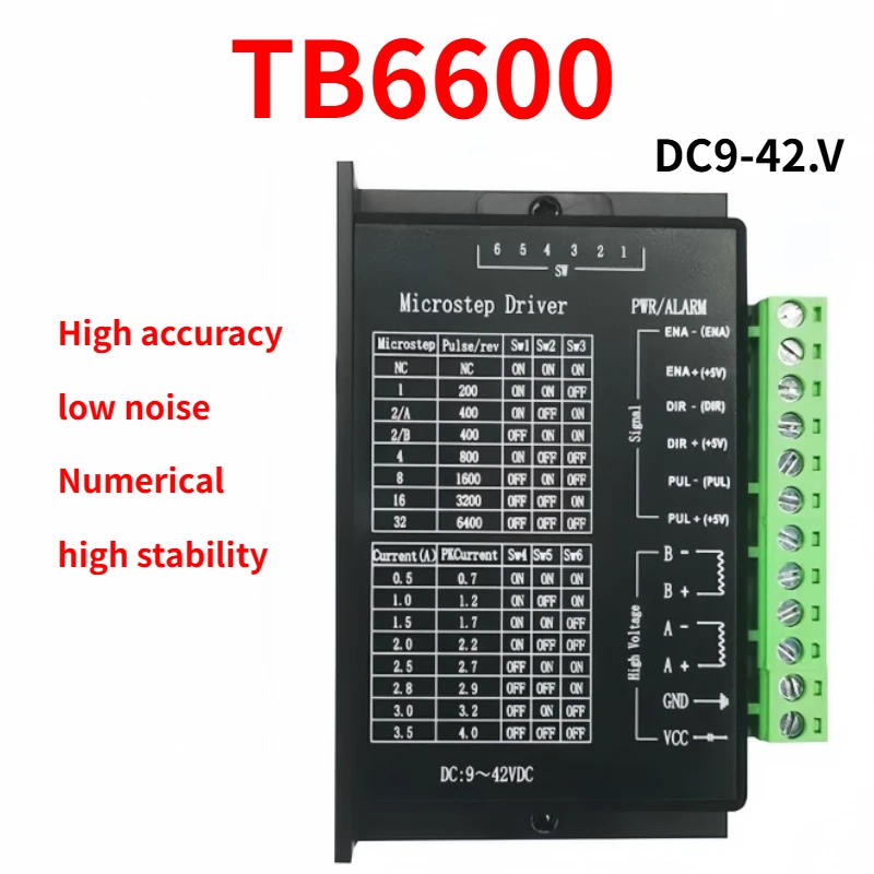 TB6600 Stepper Motor Driver Nema 23 Nema 34 42/57/86 Nema17 32 Segments 4.0A 42VDC CNC Engraving Machine Wood Router Mini Lathe