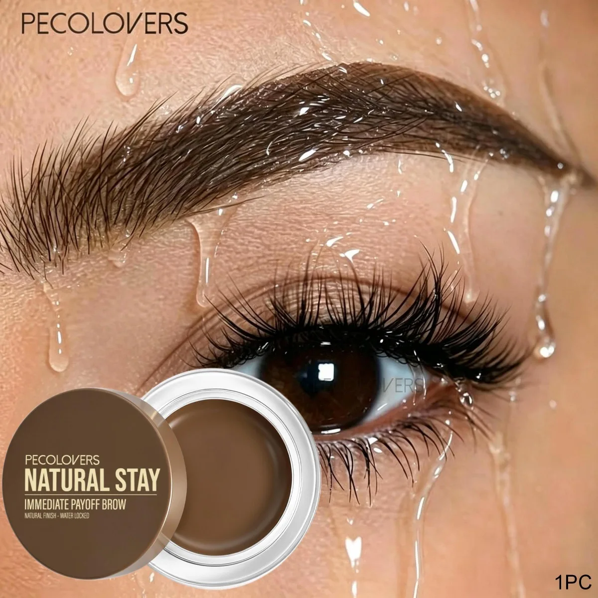 Tinted Eyebrow Pomade, Creamy Solid Brow Styling Wax, Natural Fluffy Brow Gel Smudge Proof Long Lasting Hold Buildable Tint