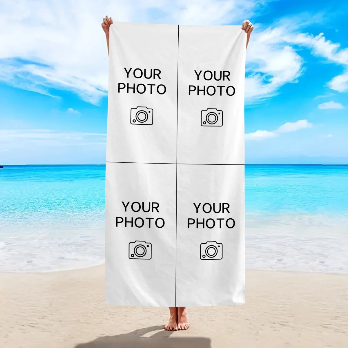 Personalized Beach Towel Custom Photo/Logo Oversized Beach Towel for Bath Pool Sports Camping Summer Party Gift