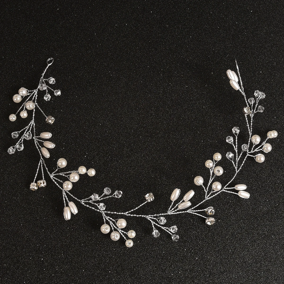 Fascia per capelli da sposa in cristallo perla bianca con strass da donna copricapo da sposa accessori per capelli gioielli