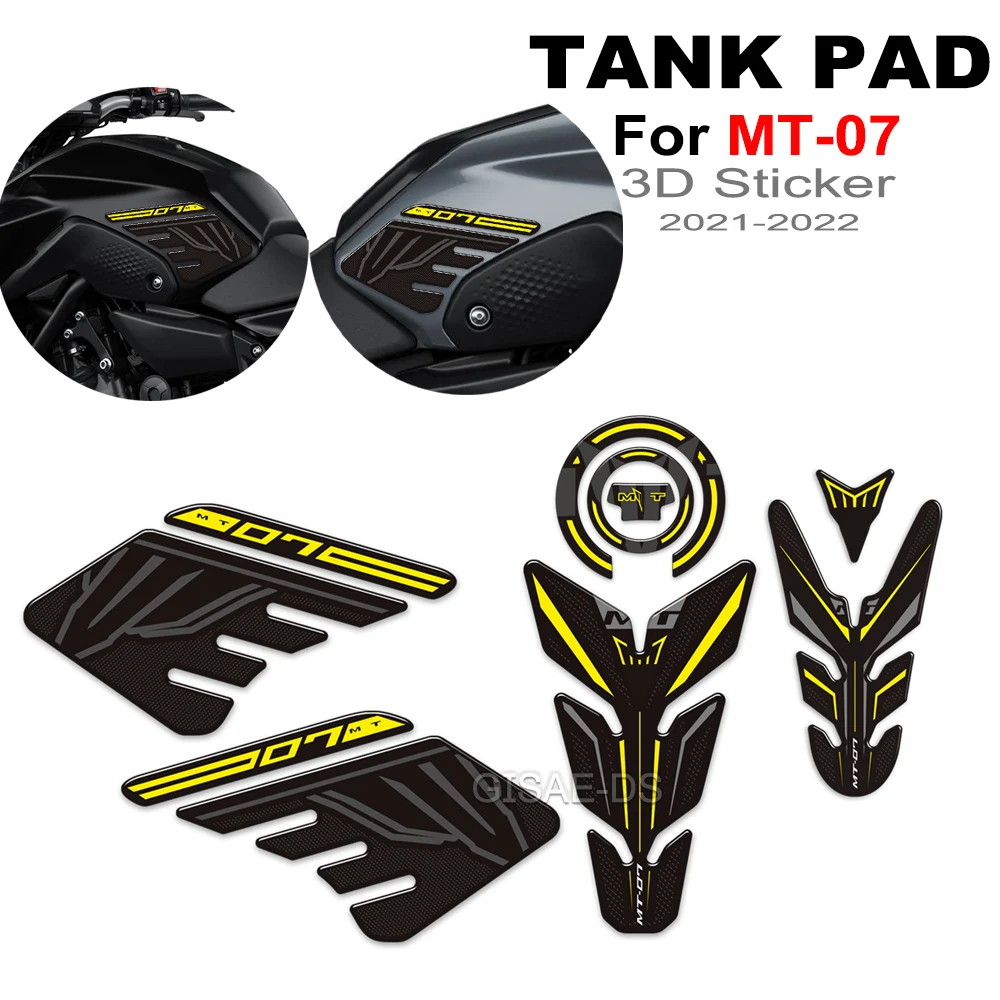 

MT07 2021 2022 2023 Sticker Tank Pad Kit Knee Protection Stickers Decals Blue For Yamaha MT07 MT 07 SP MT-07