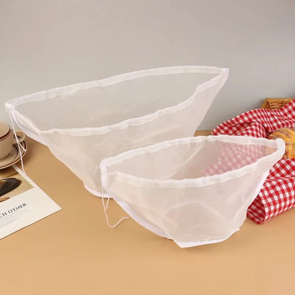 New Bowl Shape Kitchen Food Filter Net Drawstring Anti-blocking Filter Bag Easy to Clean Reusable Food Dehydrat Strainer
