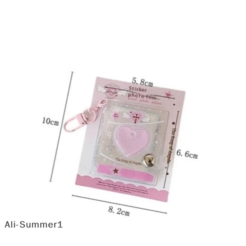 【E】INS Style 12 Pockets Transparent PVC Glitter Storage Book Small Card Booklet Keychain Binder Name Card Book Photocard Holder