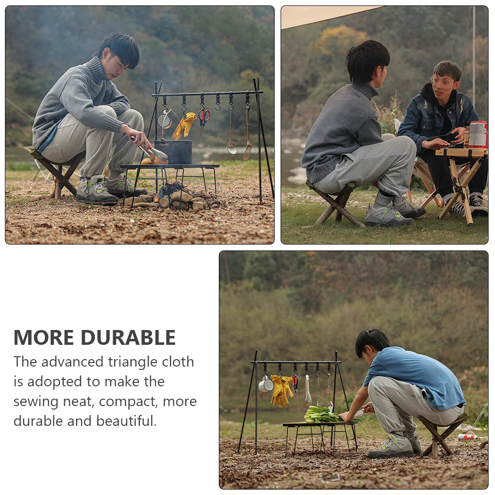 Portable Waterproof Fishing Stool Tripod Cloth Rope Green Camping Outdoor Sturdy Foldable Storage High Density Nylon