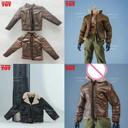1/12 Scale Brown Leather Jacket Clothes Accessory Model for 6'' Romankey Ant Notaman Male Soldiers Action Figure Body Dolls