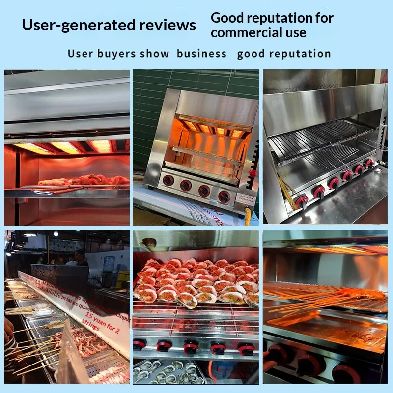 Commercial Smokeless  Oven Kebab Japanese Fish Grill Stove Natural  Surface Barbecue Oyster Large Capacity Stainless Steel