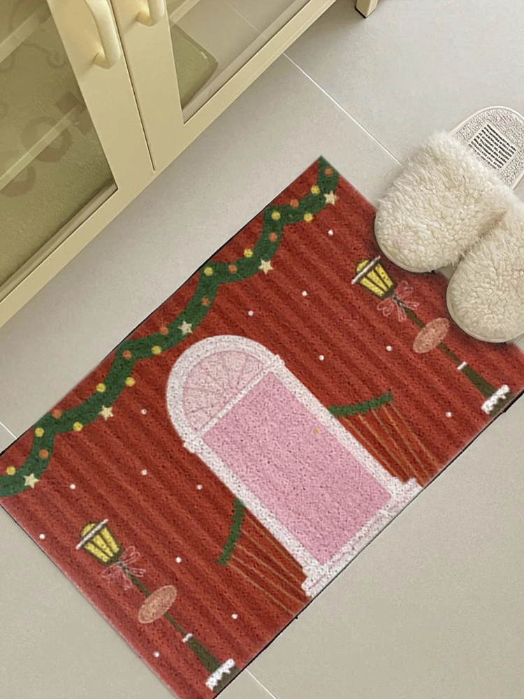 

Шелковый круглый коврик для входной двери Cisas, праздничный корейский ковер из ПВХ, грязеотталкивающий коврик для домашнего использования, декор для гостиной