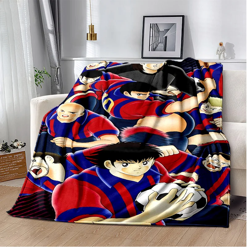 Anime Captain Tsubasa Soccer Cartoon Blanket,Soft Throw Blanket for Home Bedroom Bed Sofa Picnic Travel Office Cover Blanket Kid