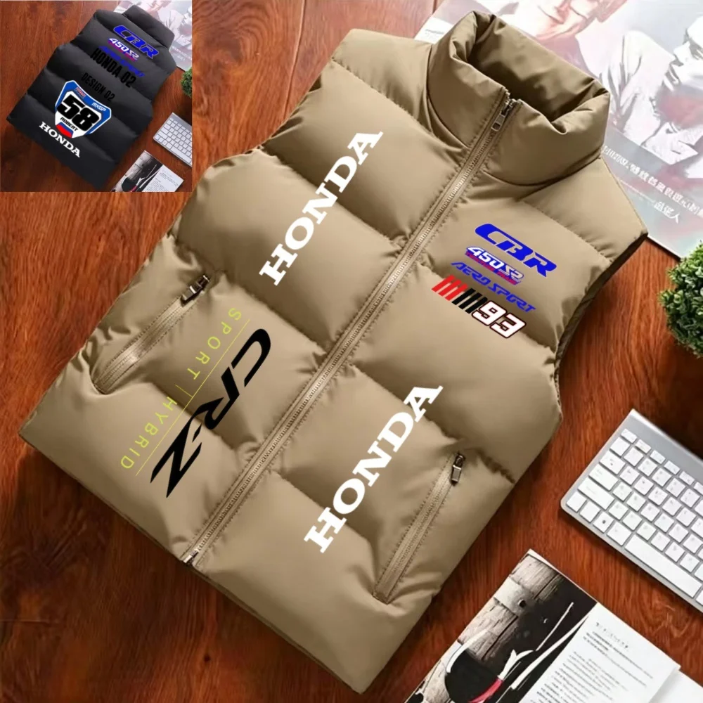 

Honda CR-Z sport hybrid vest for men, retro car logo sleeveless padded vest, winter warm street jacket