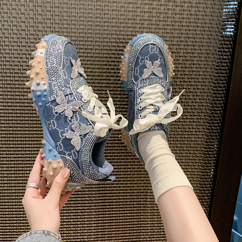 

Women's Sneakers Water Diamond Fashion Luxury Rhinestone Ladies Shoes 2025 New Outdoor Platform Women Anti Slip Running Shoes