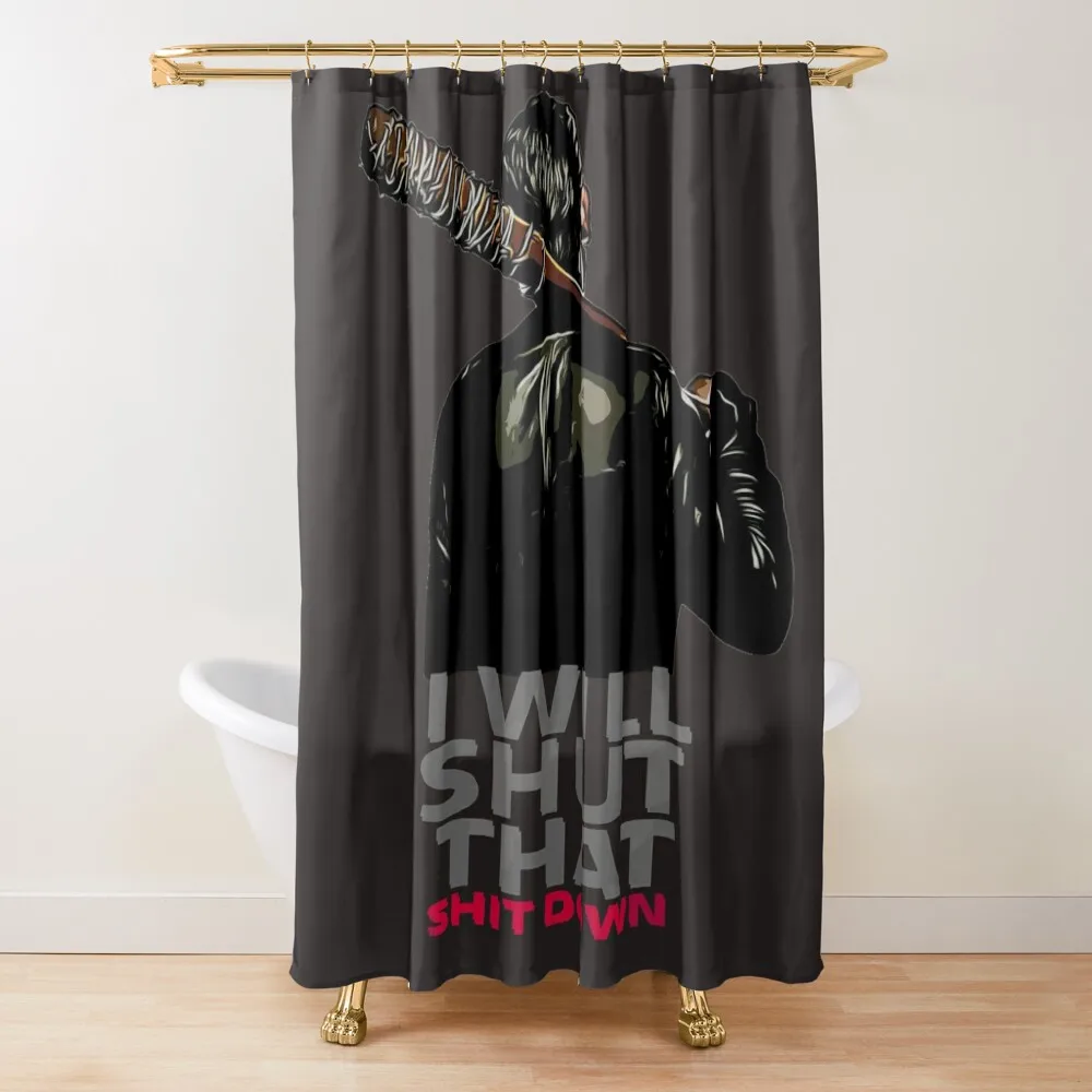 

Shut That Sh*t Down Shower Curtain Waterproof Fabric Shower Bathtub Curtain