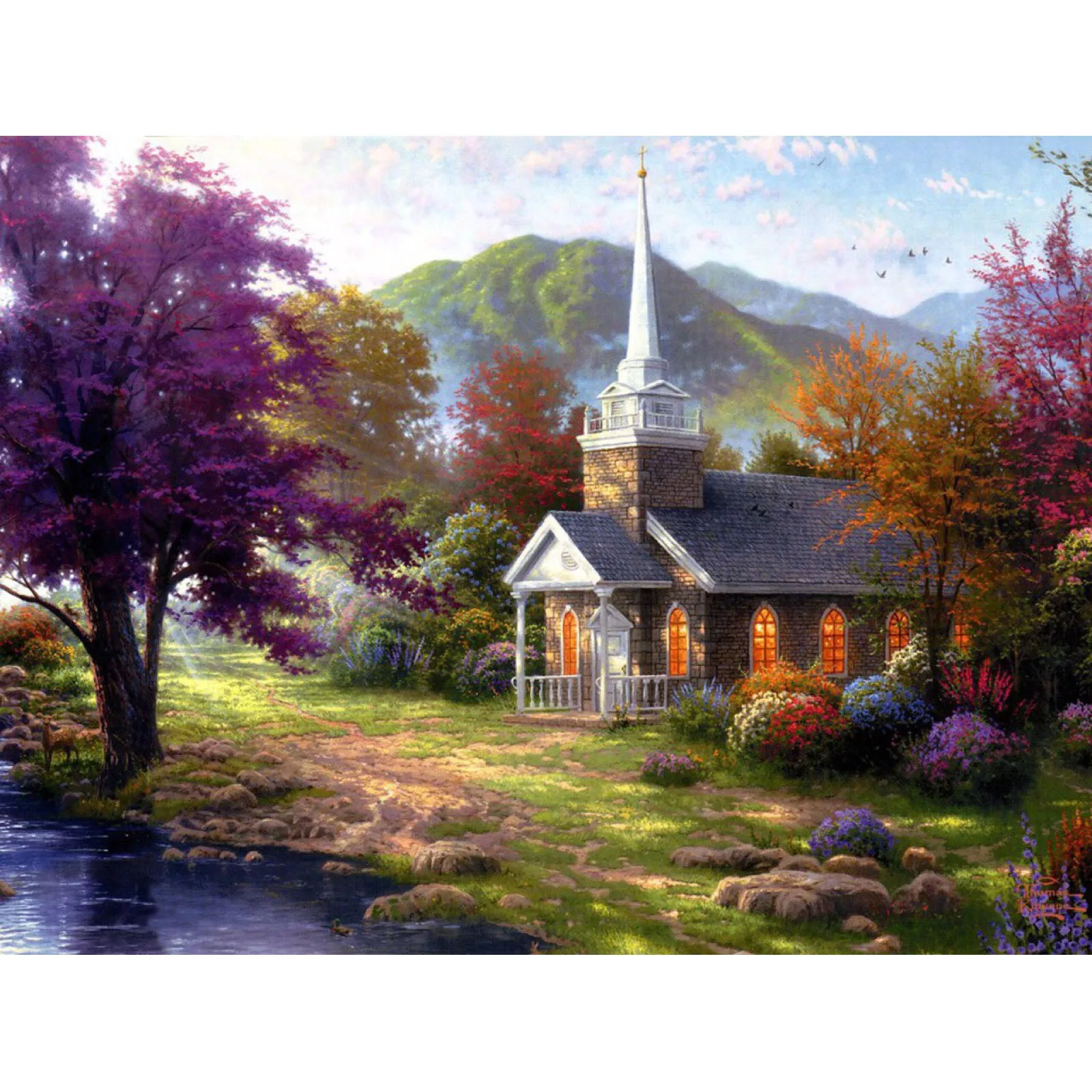 Hand-painted American landscape oil painting Garden scene decorative painting world famous painting reproduction Wall art