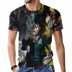 Anime My Hero Academy Men's 3D Print T-shirt Fashion Casual O-Neck Oversized Short Sleeve Hip Hop Tops Breathable Unisex Clothes