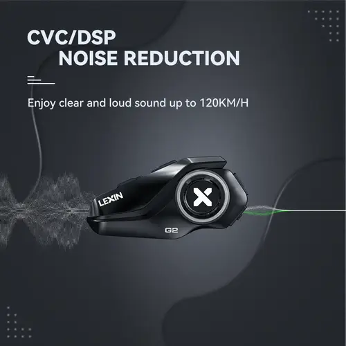 Lexin G2P Motorcycle Intercom Helmet Bluetooth Headsets,Handsfree Communicator Up to 6 Riders Interphone with FM Radio - Image 5
