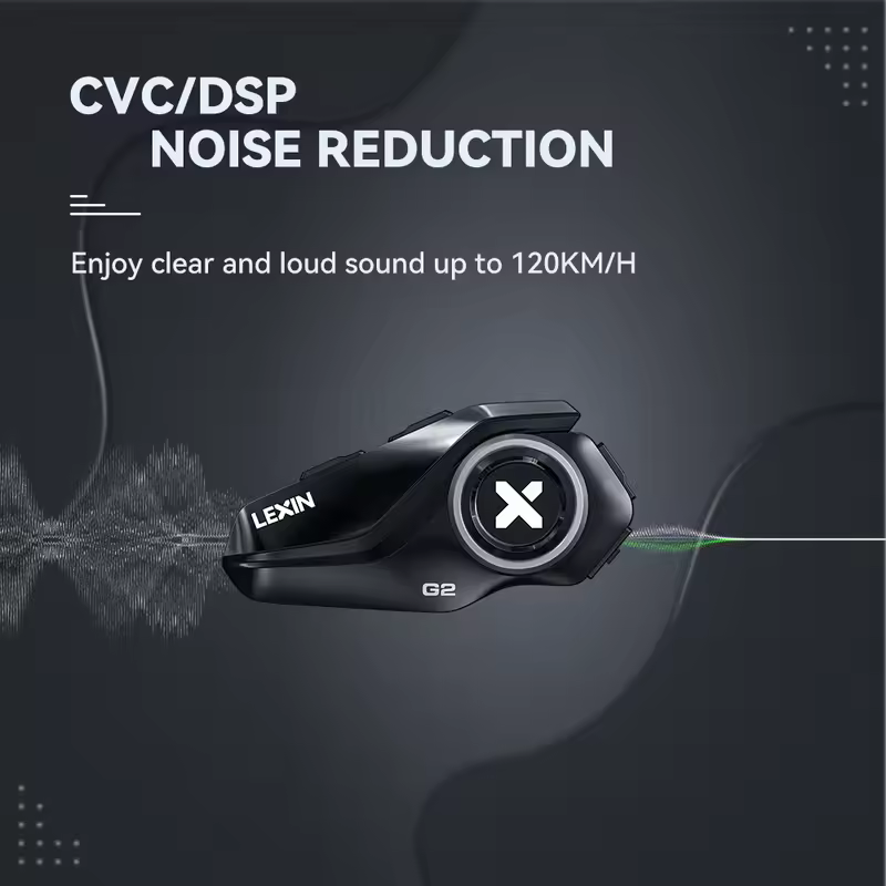 Lexin G2P Motorcycle Intercom Helmet Bluetooth Headsets,Handsfree Communicator Up to 6 Riders Interphone with FM Radio - Image 5