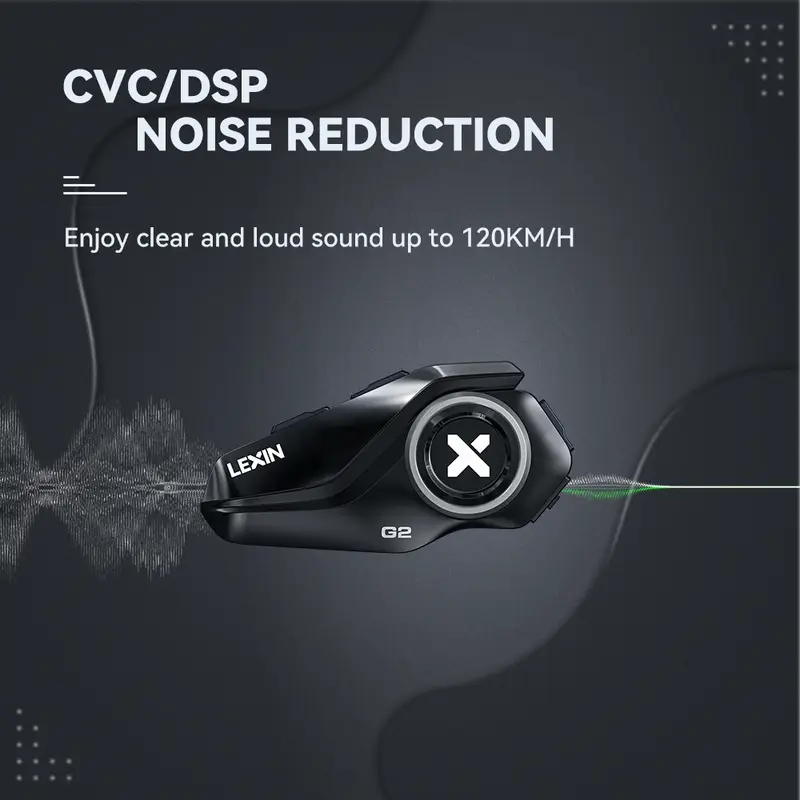 Lexin G2P Motorcycle Intercom Helmet Bluetooth Headsets,Handsfree Communicator Up to 6 Riders Interphone with FM Radio - Image 5