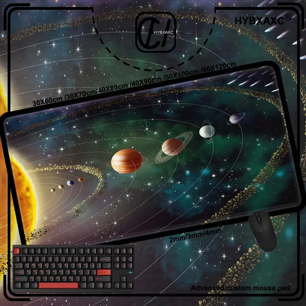 Mouse Pad Gamer Space Universe Solar System XL Custom New Home Computer HYBXAXC XXL Soft Office Carpet Computer Mouse Mats
