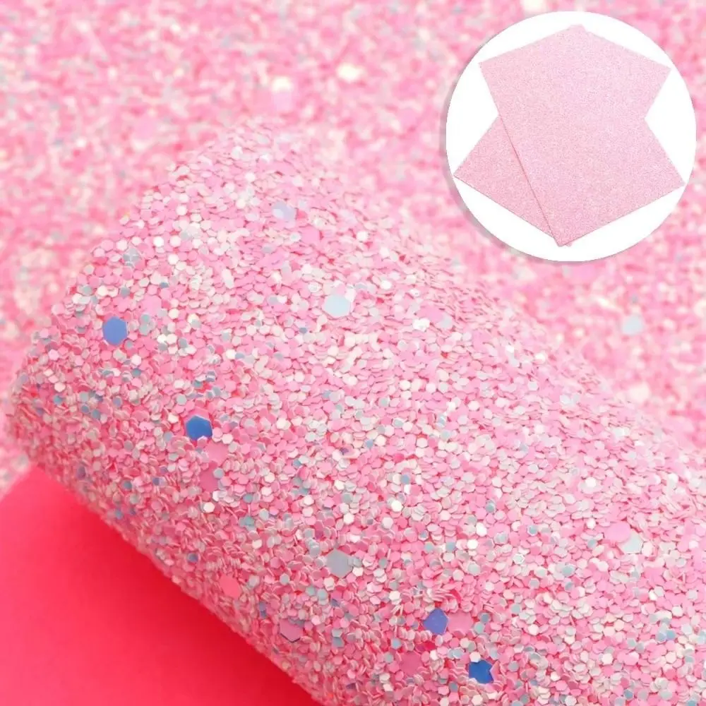 Sparkling Powder Glitter PVC Leather Fabric Chunky Glitter Colorful Glitter Artificial Leather Fabric DIY Crafts 20x30cm