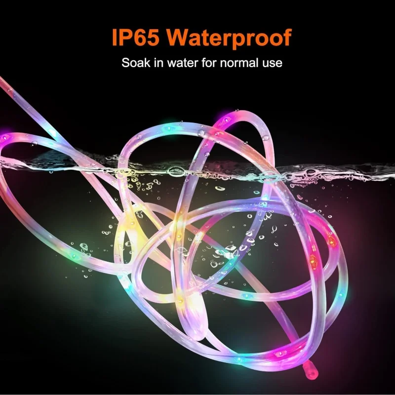 10M 20MChristmas Outdoor Solar Tube Rope Led Light Garden Decoration Wedding Garland Waterproof String Lights Fairy Strip