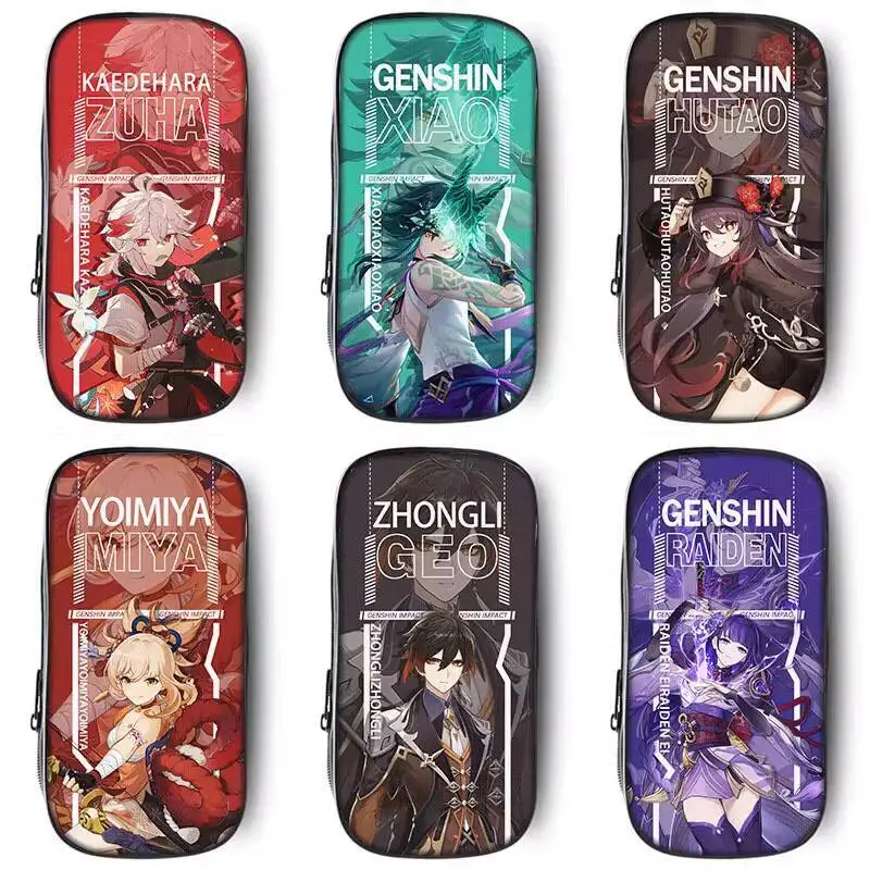 Genshin Impact Elementary Internet Celebrity 2025 New Model Bag Junior High School Large Capacity Super Popular Pencil Case Ani