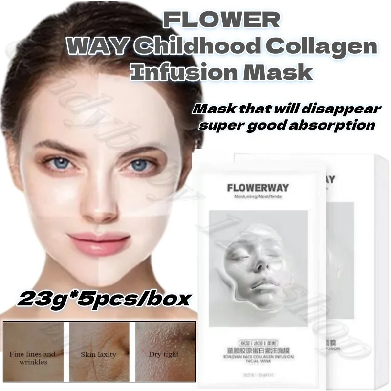

FLOWERWAY children's face collagen perfusion mask nourishes, brightens, tightens, moisturizes and moisturizes 23g * 5pcs/box