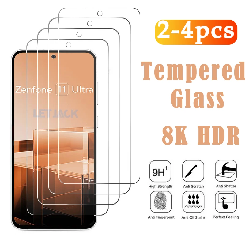 2-4PCS Tempered Glass For Asus Zenfone 11 Ultra Screen Protector For ROG Phone 8 Pro Protective Film