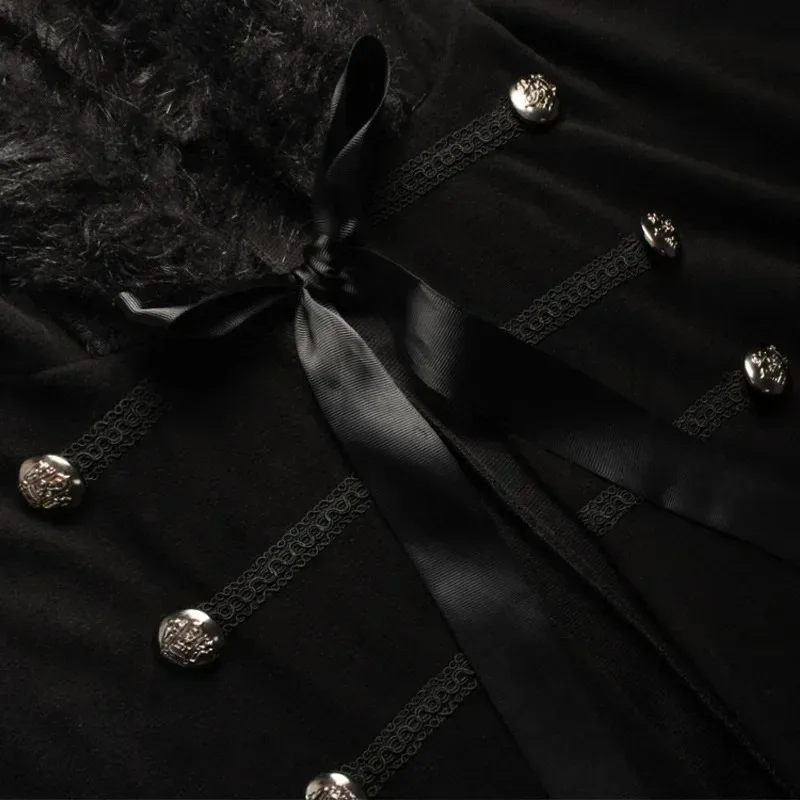 معطف تويد للرجال للهالوين بتصميم كلاسيكي بلون سادة Steampunk