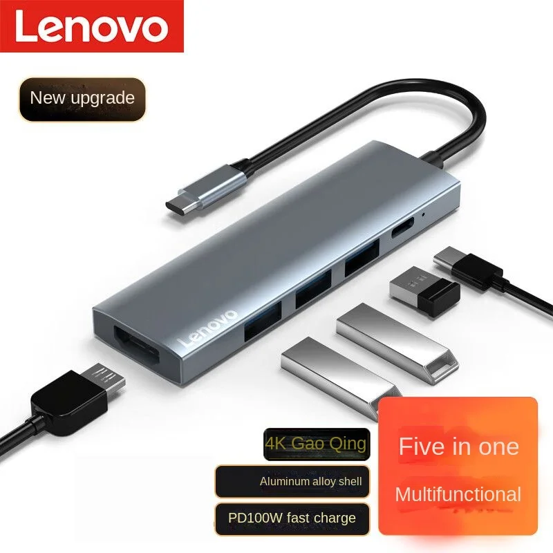 Imagem -02 - Lenovo-tipo-c Docking Station Hub hd Divisor Usb Tela Hdmi4k Expansão hd Carregamento Rápido pd 11 em Universal Atacado