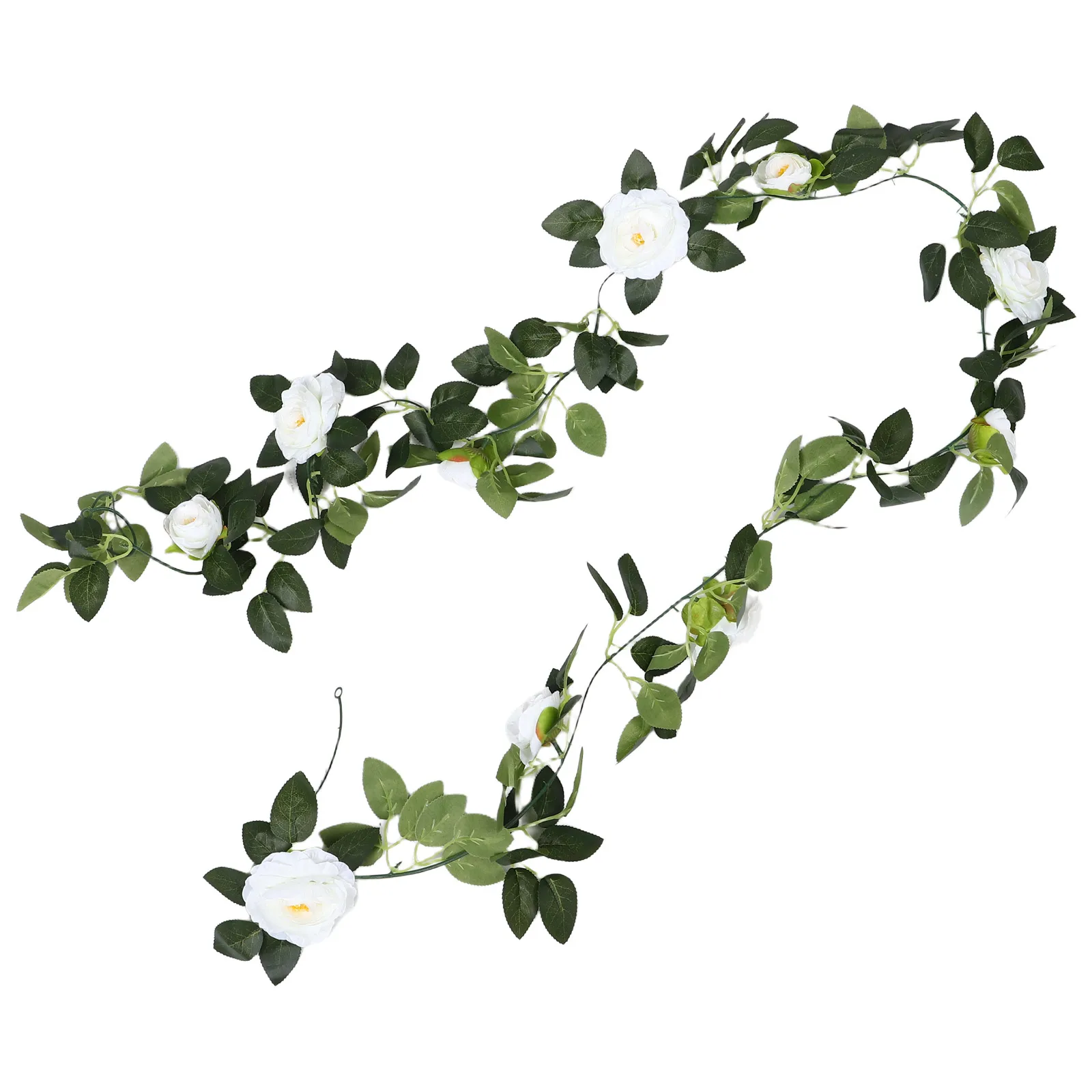 

Simulated Rose Tea Vine Artificial Flowers White Hanging Vines for Wedding Arch Indoor Decor Faux Greenery LifelikeRoseFlower