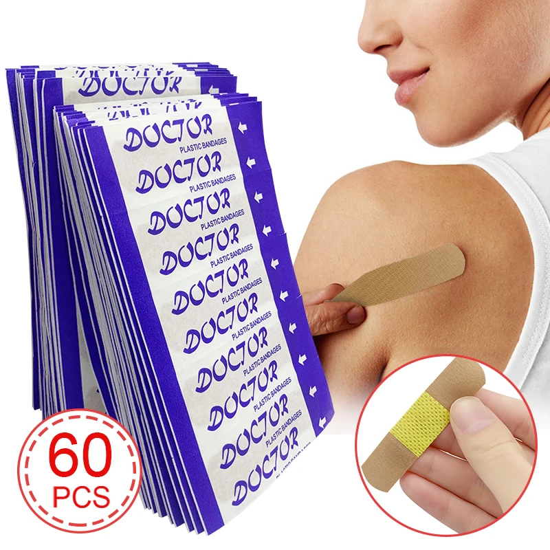 

60pcs Hemostatic Bandage Wound Care Patch Band-aid Antibacterial Protect Wounds Band Aids Adhesive Bandage First Aid Kit A1558