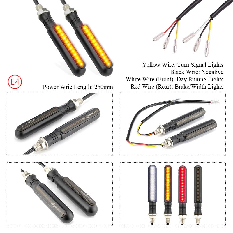 Universal LED Motorcycle Turn Signal Lights Rear Lights Lamp M10 12V Waterproof Amber Flasher Indicator Blinker Moto Accessories image 6