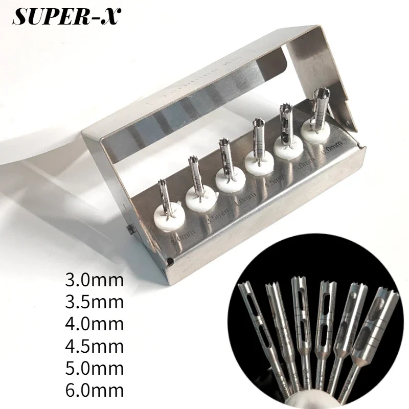 

Dental Long Trephine Bur Drills Implant Kit 6Pcs/Set Surgical Tool for Low-speed Handpiece