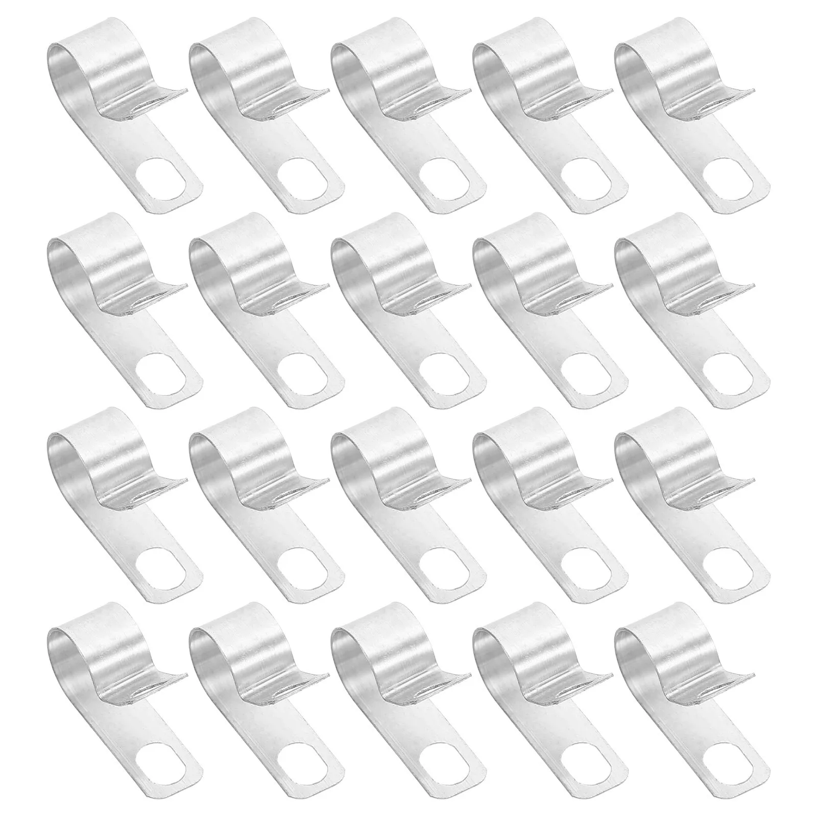 30Pcs R-Type Wire Clamp Aluminum Metal Cable Clips Quick Installation Cable Organizer Clamp for Home Office Electrical Wiring