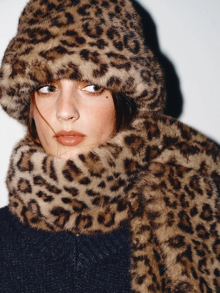 

Осень-зима 2022, новая женская шапка, шарф из искусственного меха, европейский вязаный полиэстер, теплая мода для молодых женщин