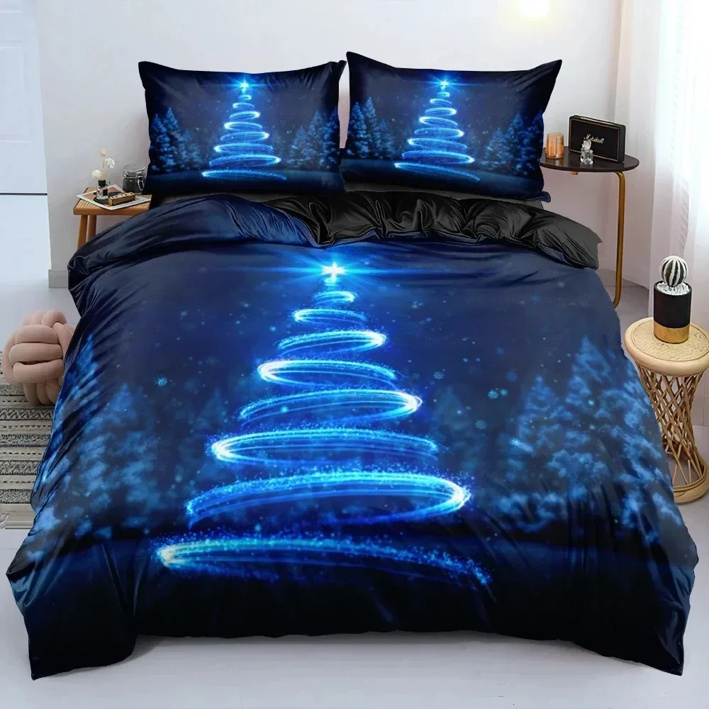 3D Print Christmas Tree Star Bedding Set Single Twin Double Queen King Cal King Size Bed Linen Set