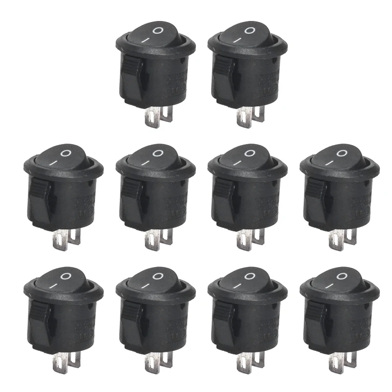 10Pcs Universal 2 Pins 2 Position ON/Off SPST Car Boat Black Toggle Drop Shipping