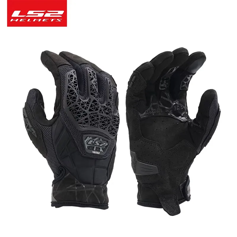 LS2 Original Motorradhandschuhe Sommer Mesh Atmungsaktiv LS2 ALL TERRAIN II Fahrerhandschuhe Herren Damen TPR Anti-Sturz Motocross Handschuhe