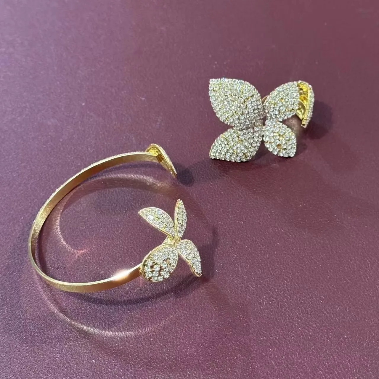 A brand new and sparkling butterfly tennis ankle, the perfect jewelry for summer beach brides' wedding parties view 6