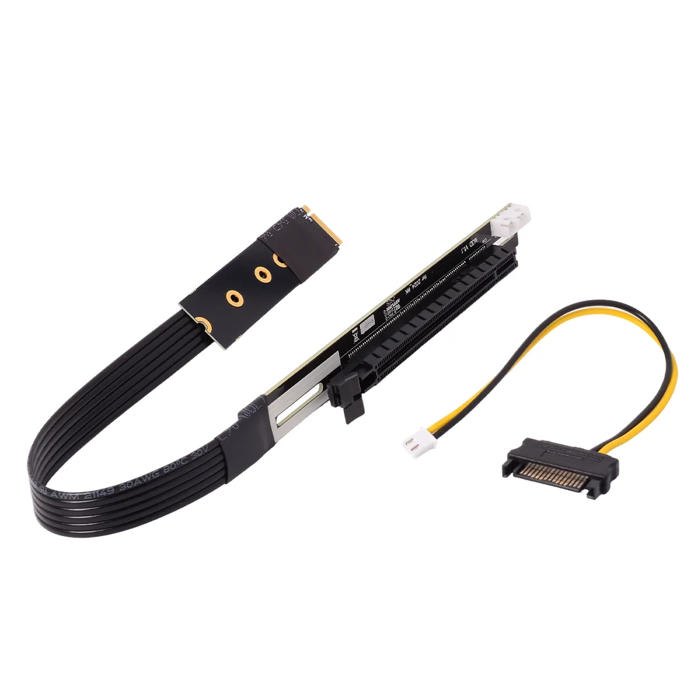 M.2 M2 NVMe To PCIe X16 4.0 Extender Riser Adapter Jumper Mining Cable GPU GTX RTX Nvidia AMD Graphics Video Card 25cm 35cm 45cm