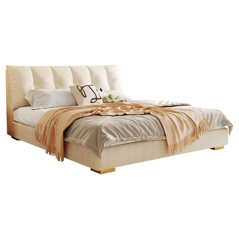 

Cream style modern minimalist puff bed Italian technology cloth Internet celebrity
